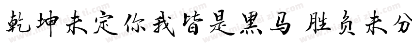 乾坤未定你我皆是黑马 胜负未分字体转换